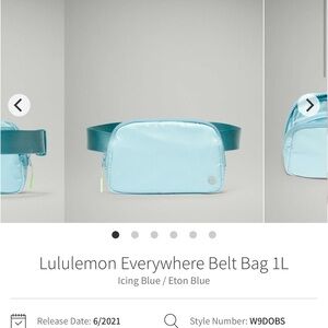 Lululemon Everywhere Belt Bag 1L * Icing Blue / Eton Blue